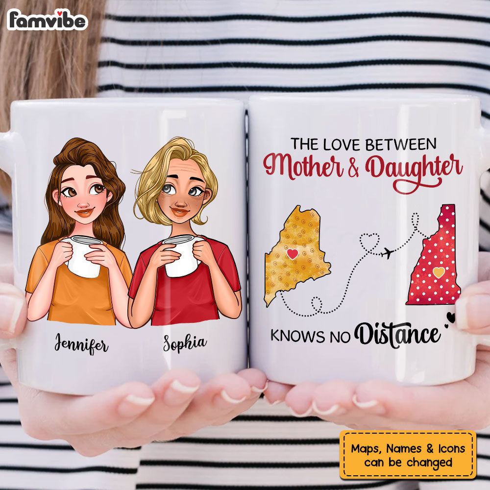 Personalized Mother Daughter Long Distance State Mug 23648 Primary Mockup
