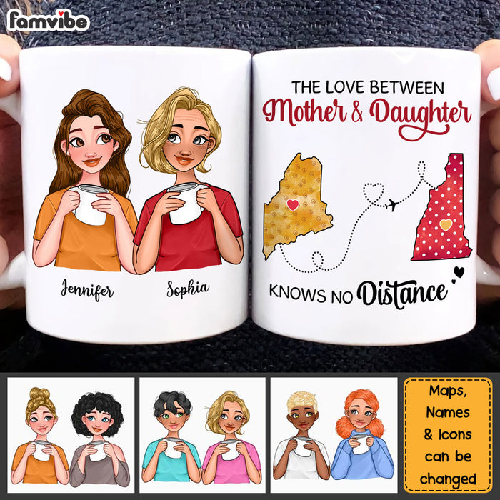 Personalized Mother Daughter Long Distance State Mug 23648 1