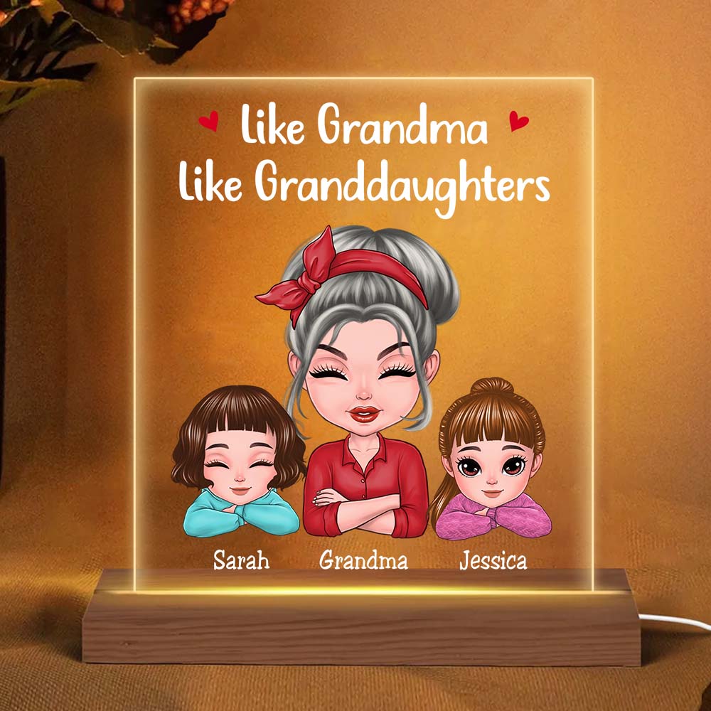 Personalized Gift Like Grandma Like Granddaughter Plaque LED Lamp Night Light 23649 Primary Mockup