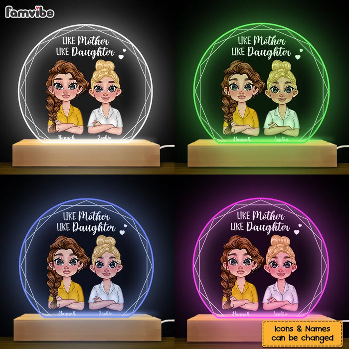 Personalized Gift Like Mother Like Daughter Hexagon Frame Plaque LED Lamp Night Light 23650 1