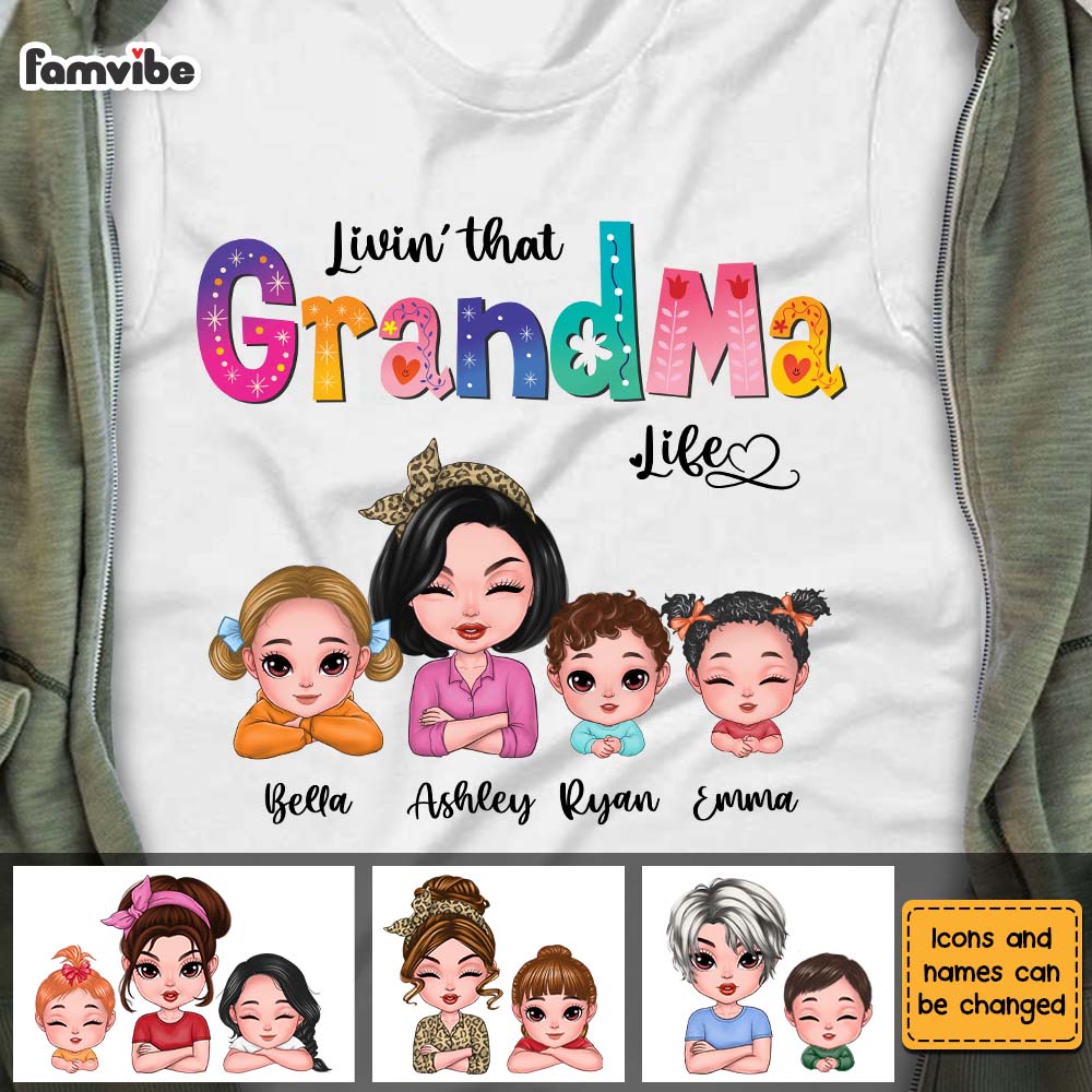 Personalized Living That Grandma Life Pretty Girl Gift For Grandma Shirt 23653 Primary Mockup