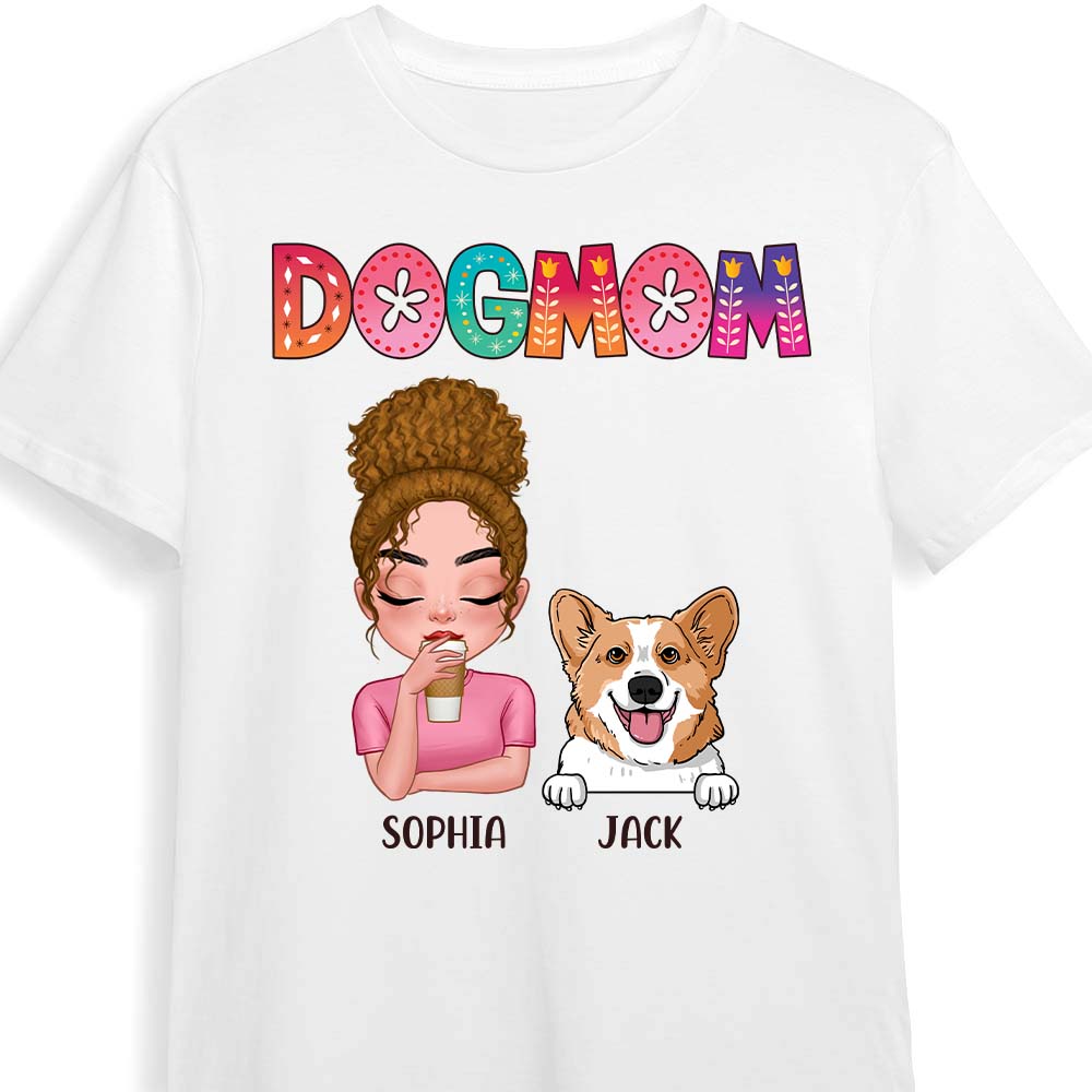 Personalized Dog Mom Colorful Shirt 23655 Primary Mockup