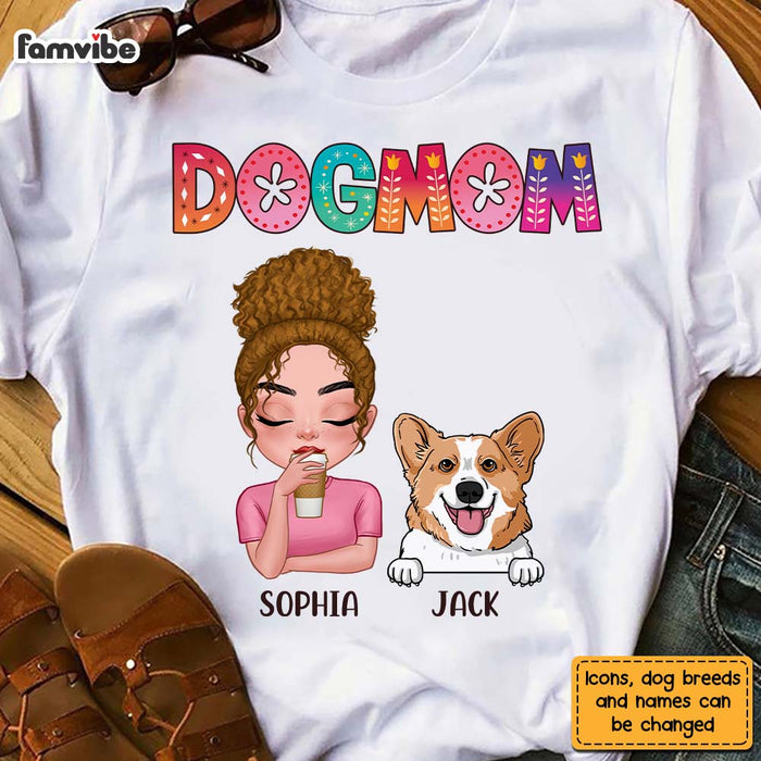 Personalized Dog Mom Colorful Shirt - Hoodie - Sweatshirt 23655 1