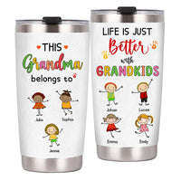 Personalized Gift for Grandma Life Is Just Better With Grandkids Steel Tumbler 23659 thumb 1