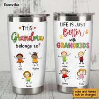 Personalized Gift for Grandma Life Is Just Better With Grandkids Steel Tumbler 23659 thumb 1