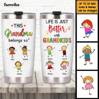 Personalized Gift for Grandma Life Is Just Better With Grandkids Steel Tumbler 23659 thumb 1