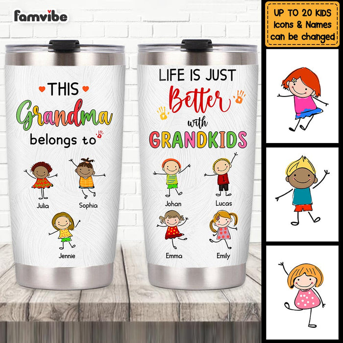 Grandma Life - Grandma Gifts - Stainless Steel Tumbler 20oz Gifts For Women  - Birthday Christmas Gifts for Grandma