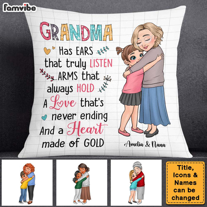 Personalized Gift To My Grandma A Heart Made Of Gold Pillow 23665 1