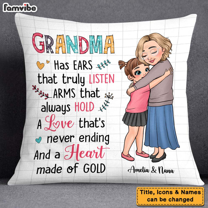 Personalized Gift To My Grandma A Heart Made Of Gold Pillow 23665 1
