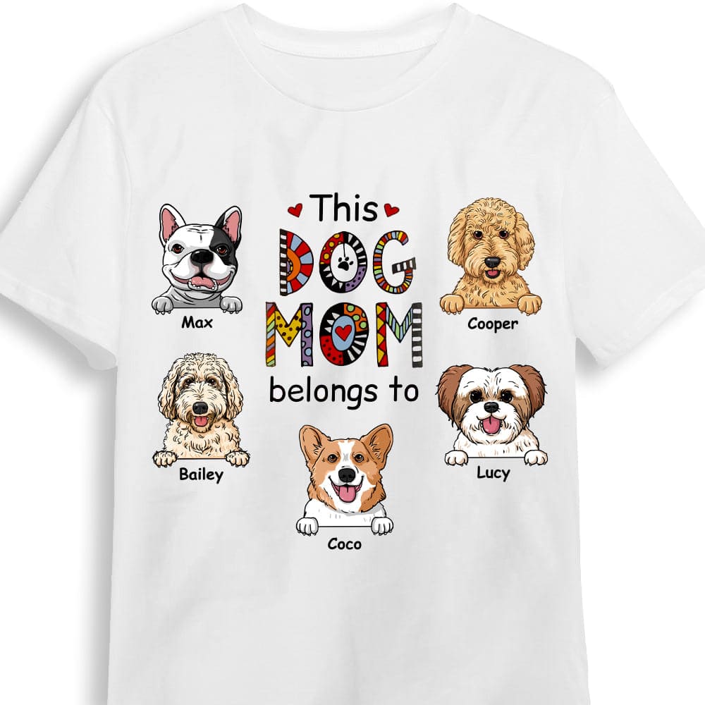 Personalized This Dog Mom Belongs To Shirt 23672 Primary Mockup