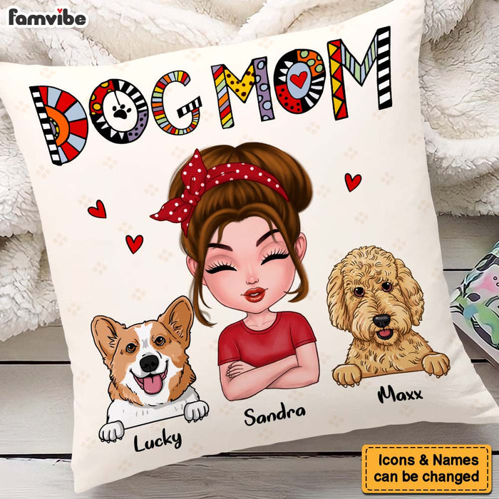Personalized Dog Mom Cuppa Doodle Pillow 23673 1
