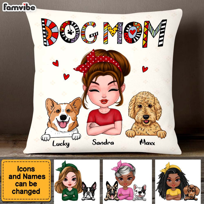 Personalized Dog Mom Cuppa Doodle Pillow 23673 1