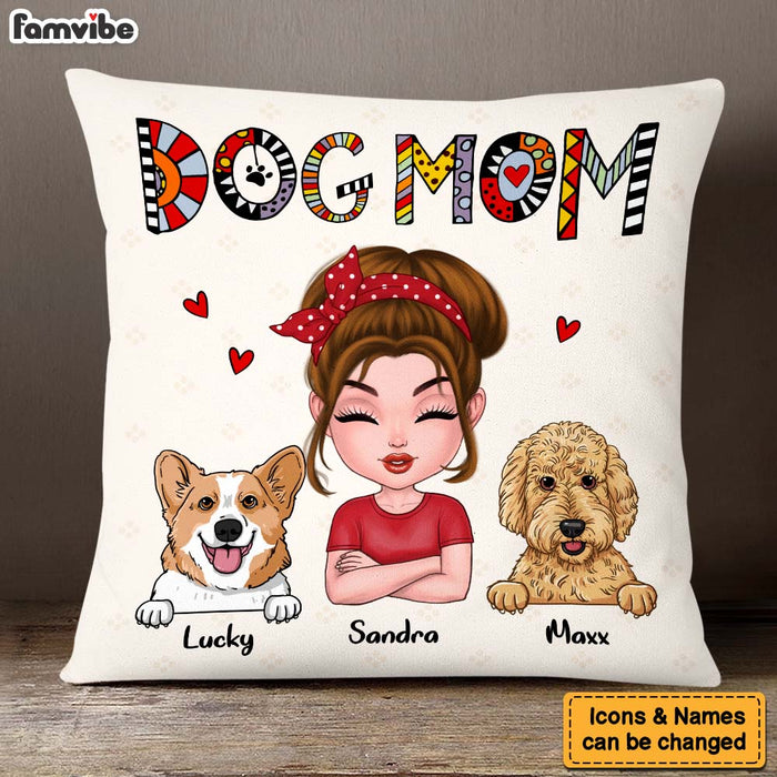 Personalized Dog Mom Cuppa Doodle Pillow 23673 1
