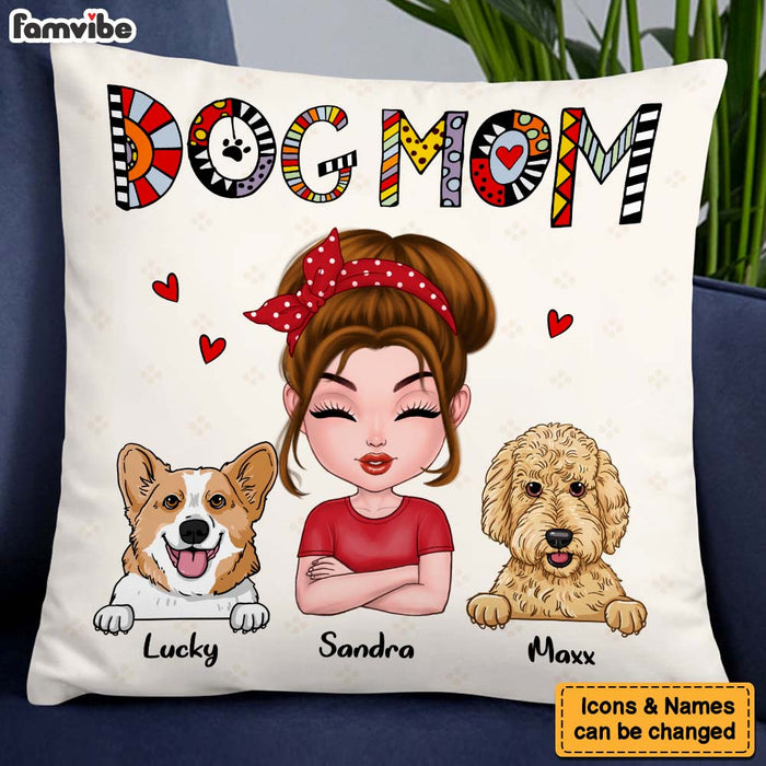 Personalized Dog Mom Cuppa Doodle Pillow 23673 1