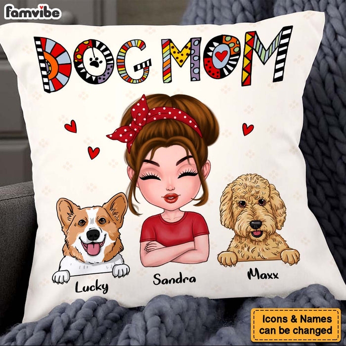 Personalized Dog Mom Cuppa Doodle Pillow 23673 1