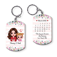 Personalized Day You Became My Mom Aluminum Keychain 23674 thumb 1