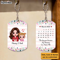 Personalized Day You Became My Mom Aluminum Keychain 23674 thumb 1