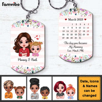 Personalized Day You Became My Mom Aluminum Keychain 23674 thumb 1