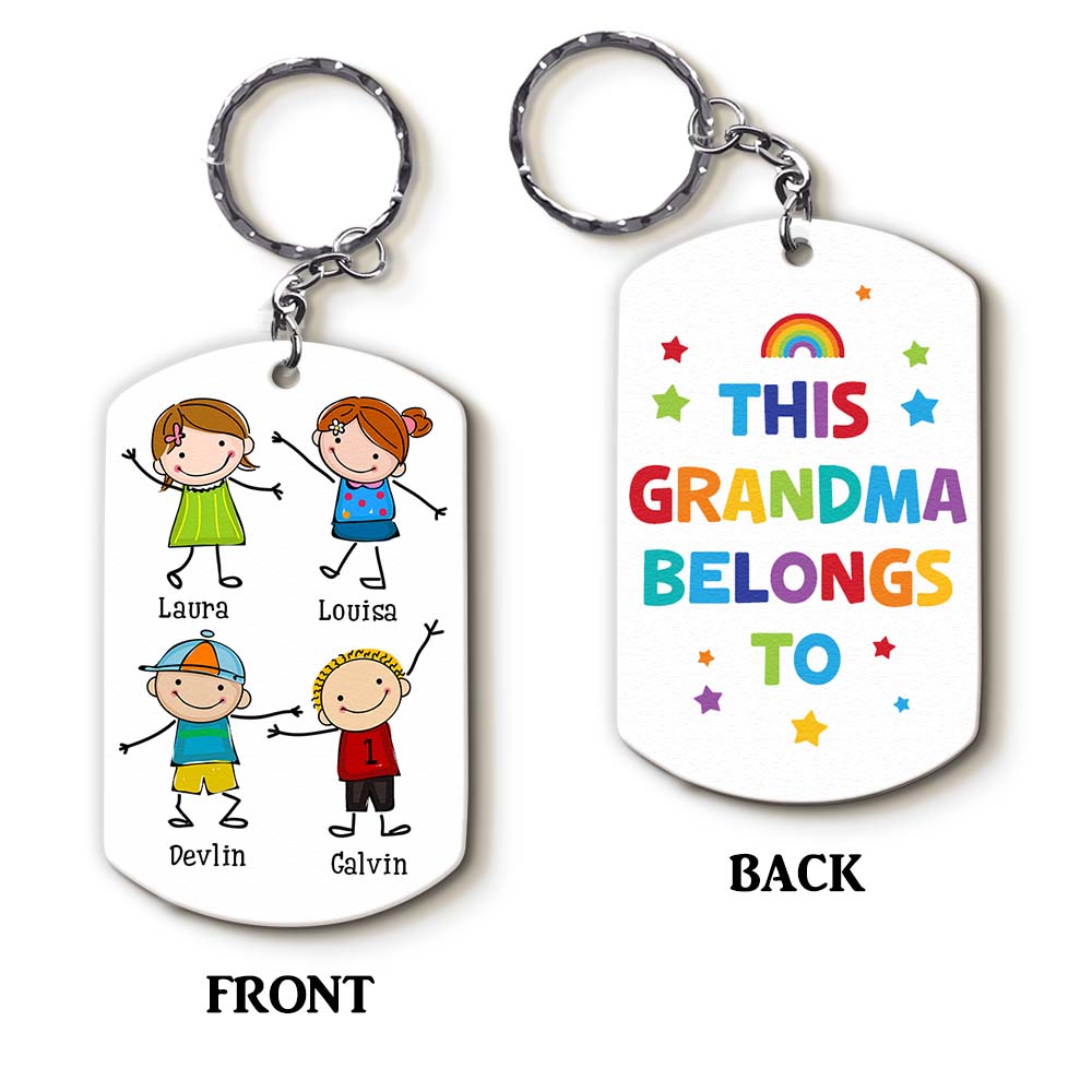 Personalized Gift for Grandma Belongs To Aluminum Keychain 23676 Primary Mockup