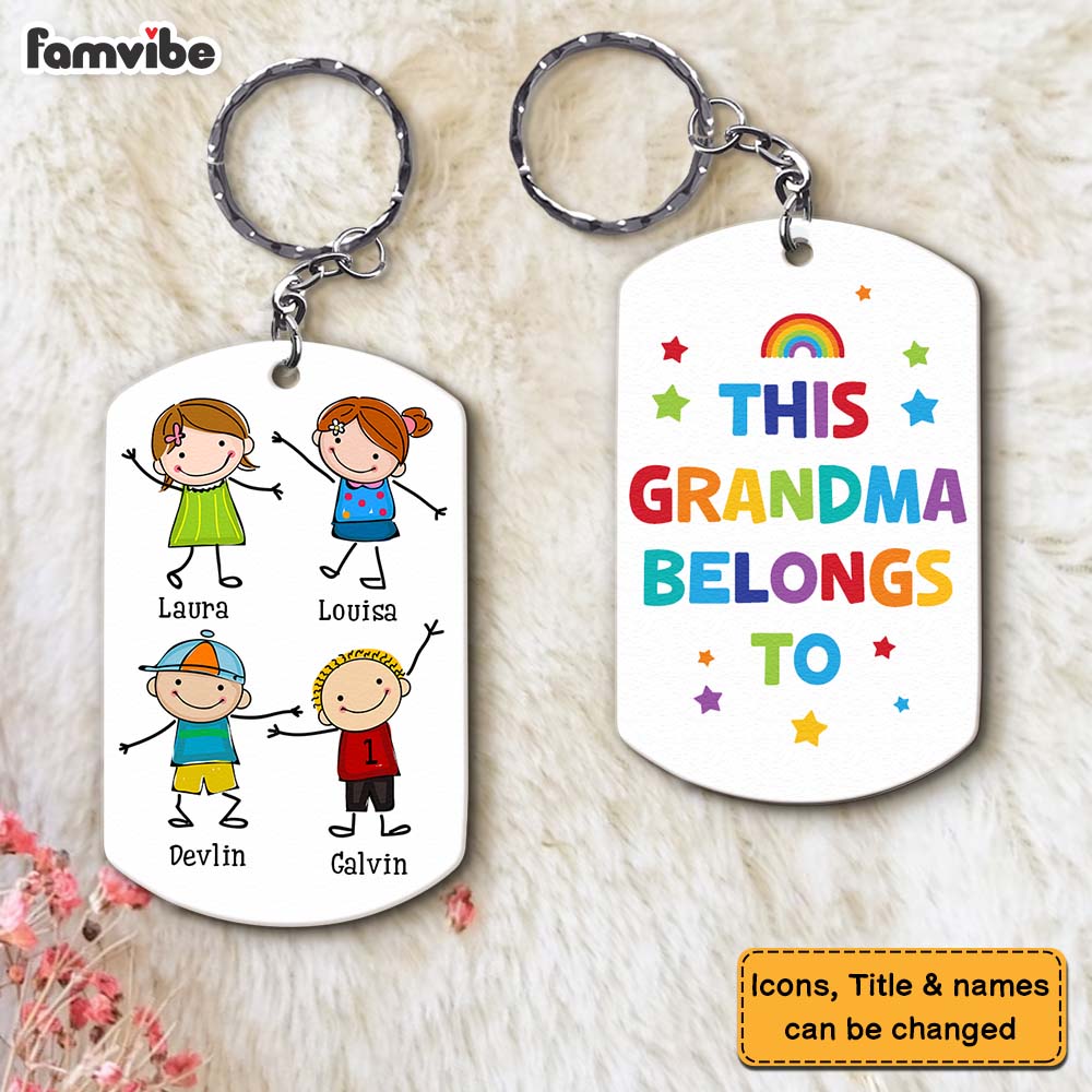 Personalized Gift for Grandma Belongs To Aluminum Keychain 23676 Primary Mockup