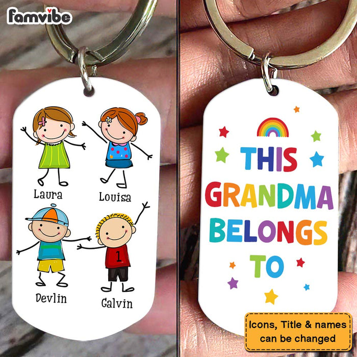 Personalized Gift for Grandma Belongs To Aluminum Keychain 23676 1