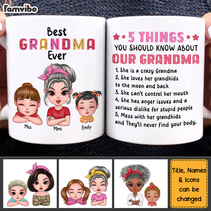 Personalized 5 Things You Should Know About Grandma Mug 23682 1