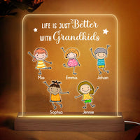 Personalized Grandma Grandpa Life Is Just Better With Grandkids Plaque LED Lamp Night Light 23683 thumb 1