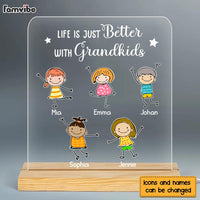 Personalized Grandma Grandpa Life Is Just Better With Grandkids Plaque LED Lamp Night Light 23683 thumb 1