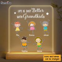Personalized Grandma Grandpa Life Is Just Better With Grandkids Plaque LED Lamp Night Light 23683 thumb 1