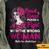 Personalized Pick A Fight  Skull Girl Breast Cancer T Shirt AG252 73O57 1