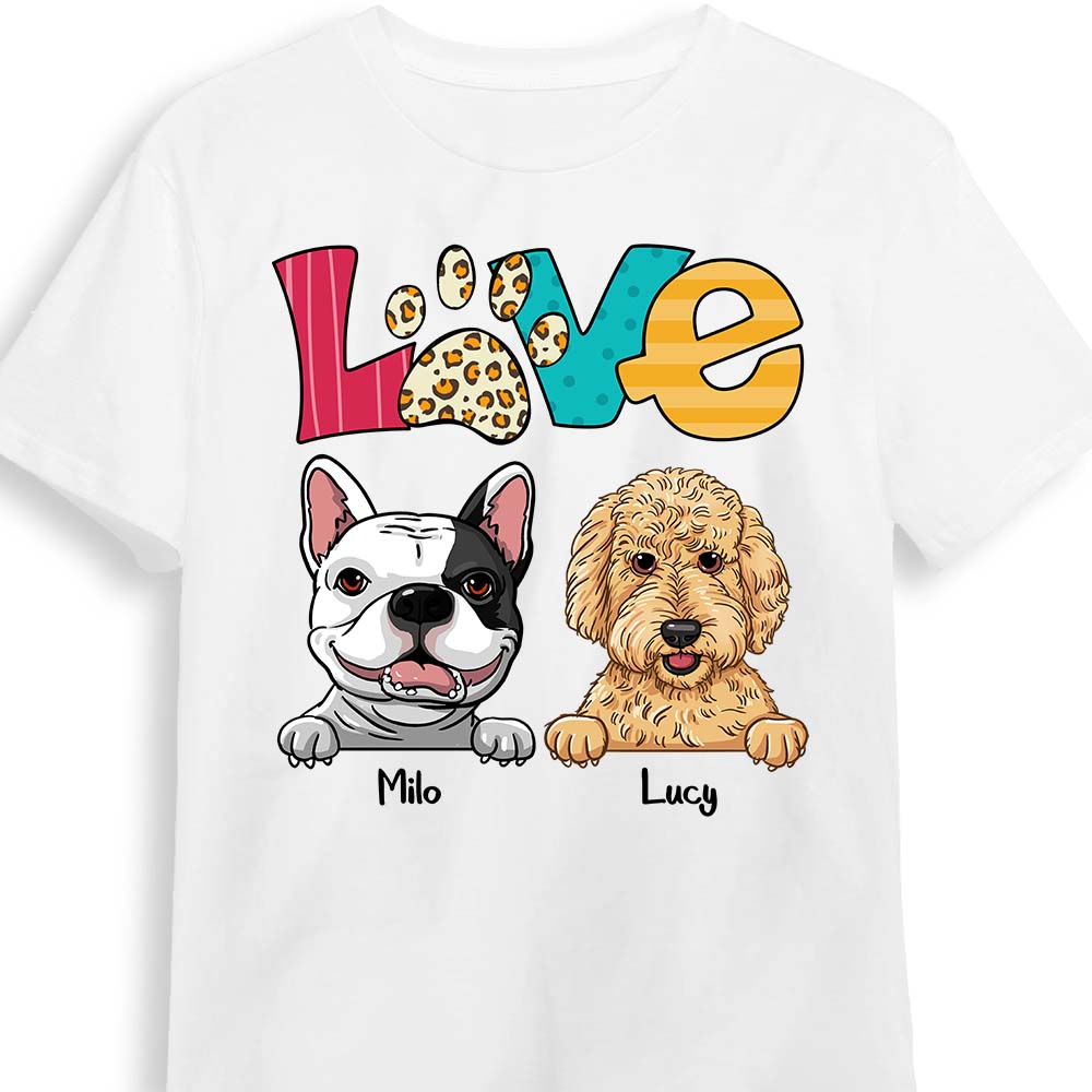 Personalized Gift for Dog Mom Love Paw Shirt 23684 Primary Mockup