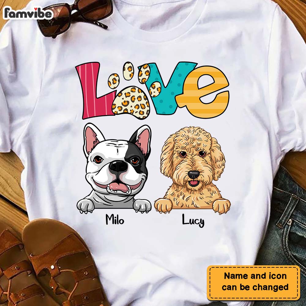 Personalized Gift for Dog Mom Love Paw Shirt 23684 Primary Mockup