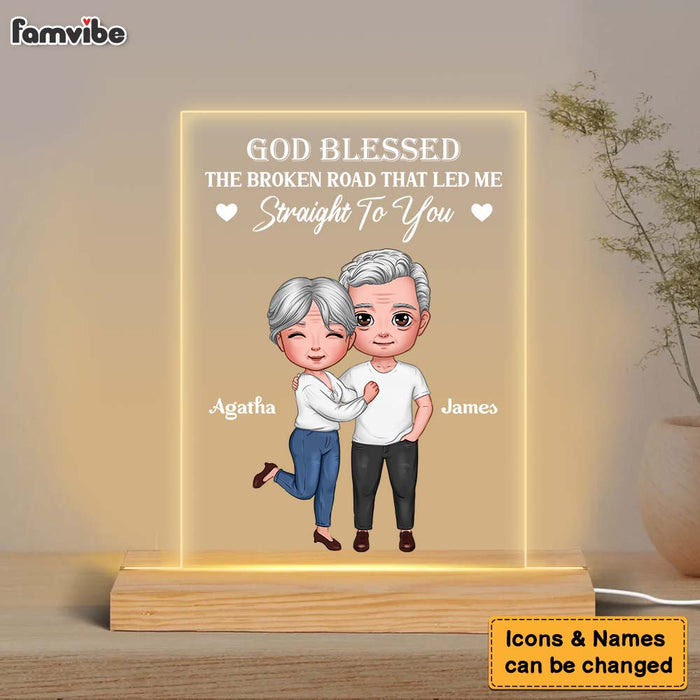 Personalized Couple God Blessed Straight To You Plaque LED Lamp Night Light 23686 1