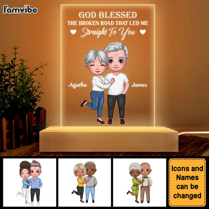 Personalized Couple God Blessed Straight To You Plaque LED Lamp Night Light 23686 1