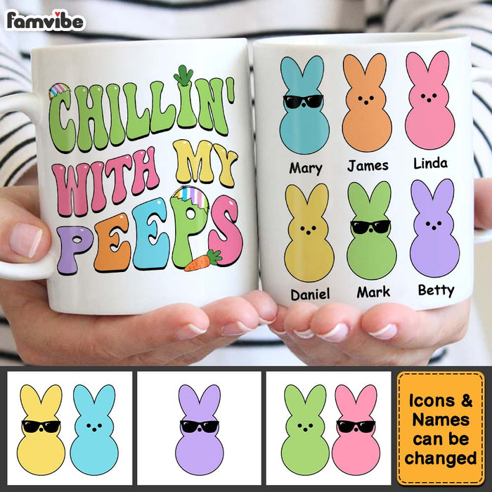 Personalized Grandma Grandpa Chillin' With My Peeps Mug 23690 1