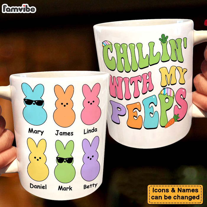 Personalized Grandma Grandpa Chillin' With My Peeps Mug 23690 1