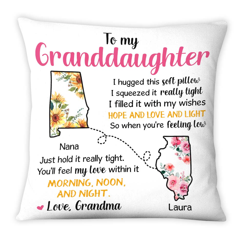 Personalized To My Granddaughter Long Distance Pillow 23721 Primary Mockup