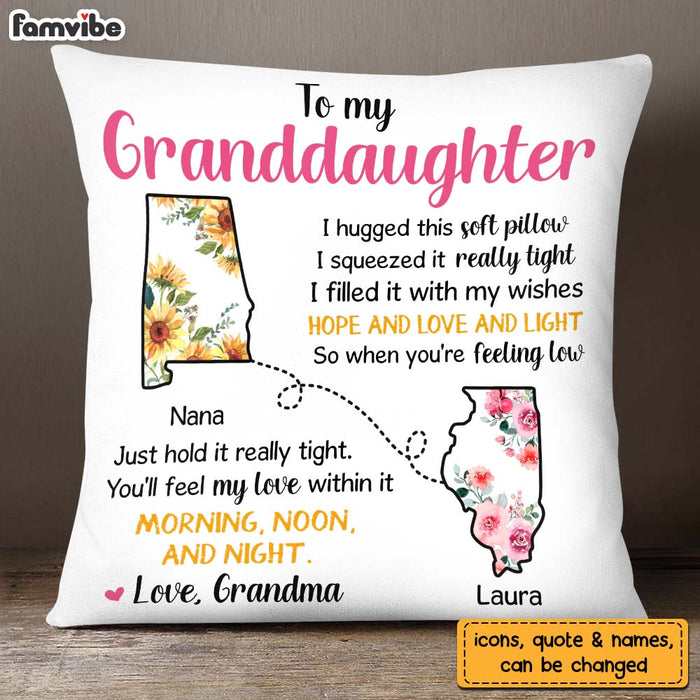 Personalized To My Granddaughter Long Distance Pillow 23721 1