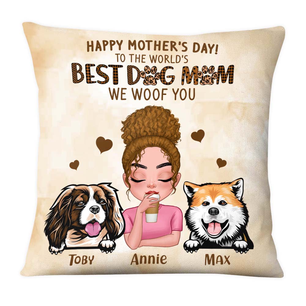 Personalized Gift For Dog Mom We Woof You Pillow 23722 Primary Mockup