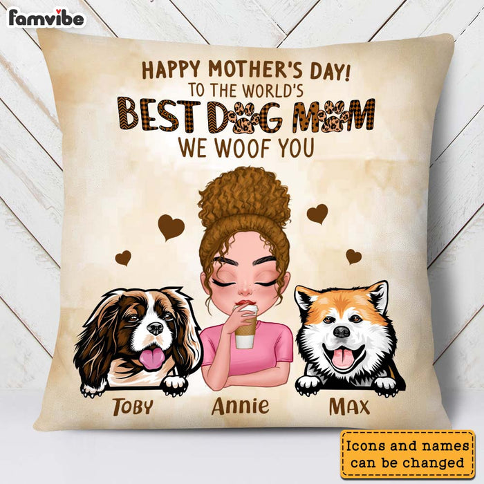 Personalized Gift For Dog Mom We Woof You Pillow 23722 1