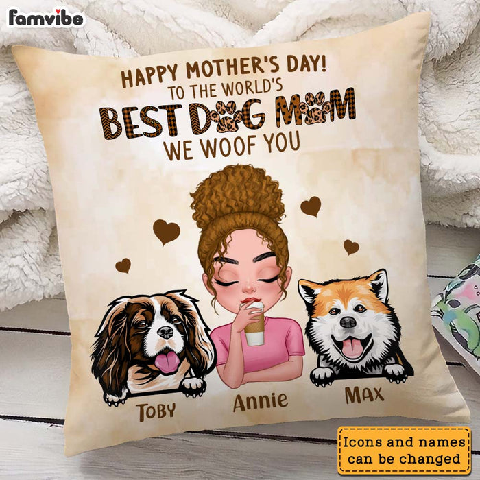 Personalized Gift For Dog Mom We Woof You Pillow 23722 1