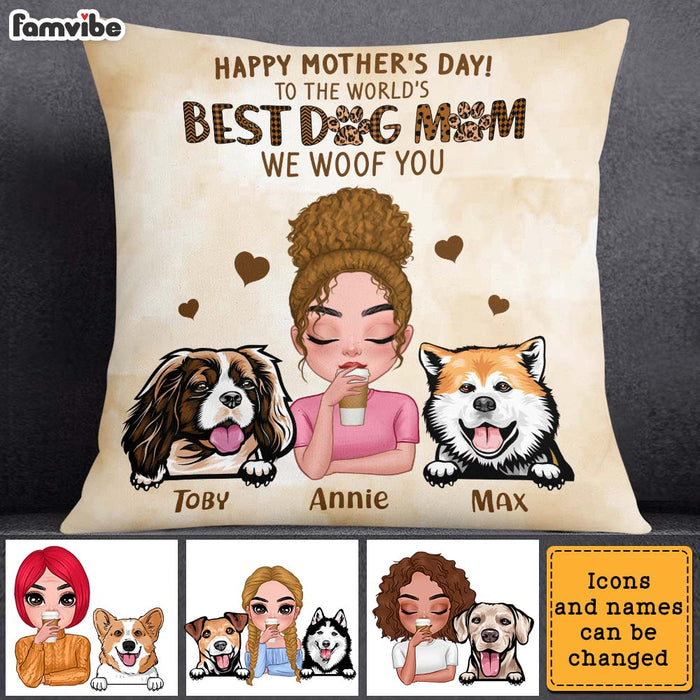Personalized Gift For Dog Mom We Woof You Pillow 23722 1