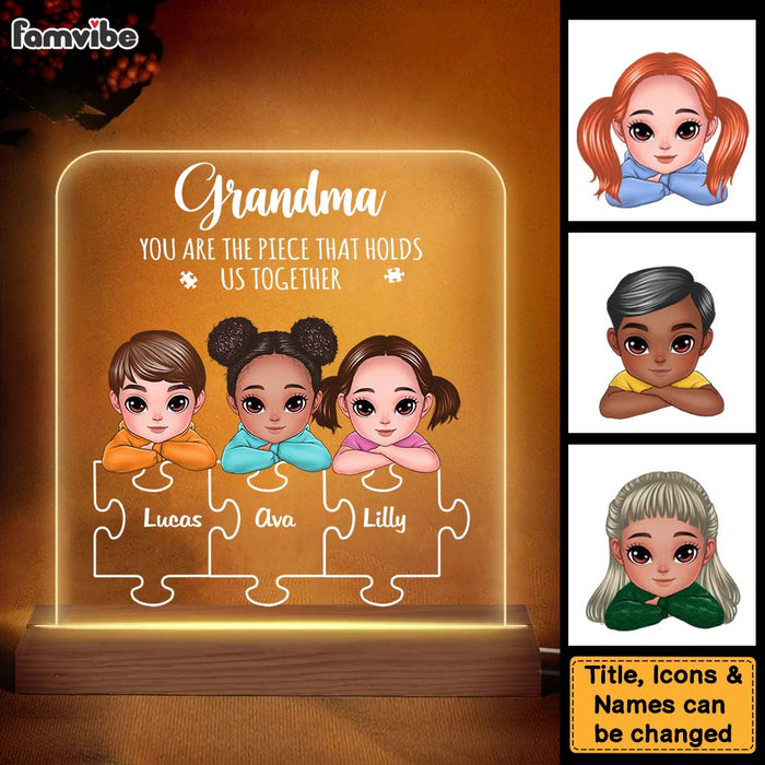 Personalized Gift For Grandma You Are The Piece That Holds Us Together Plaque LED Lamp Night Light 23725 1