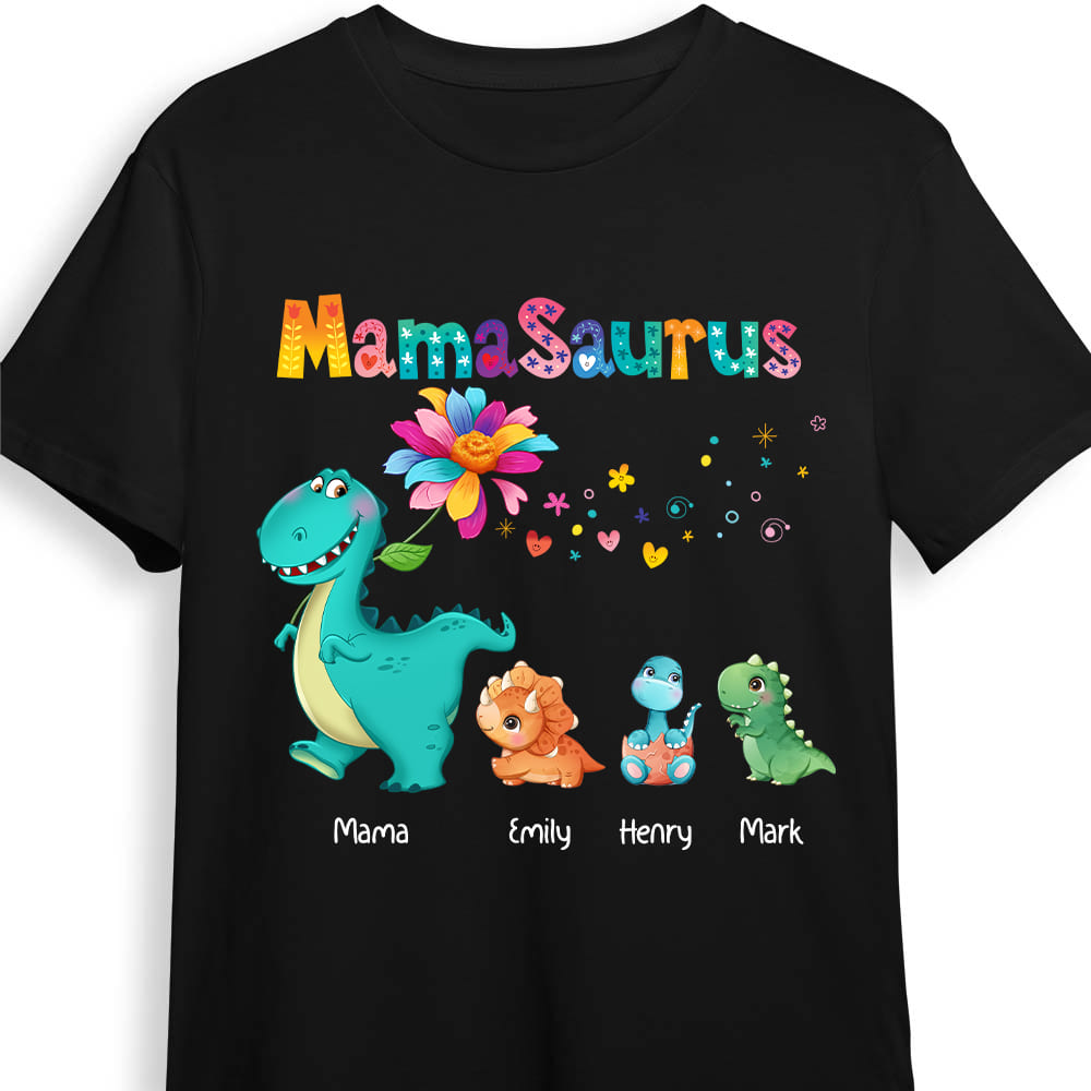 Personalized Mamasaurus Colorful Flower Shirt 23733 Primary Mockup
