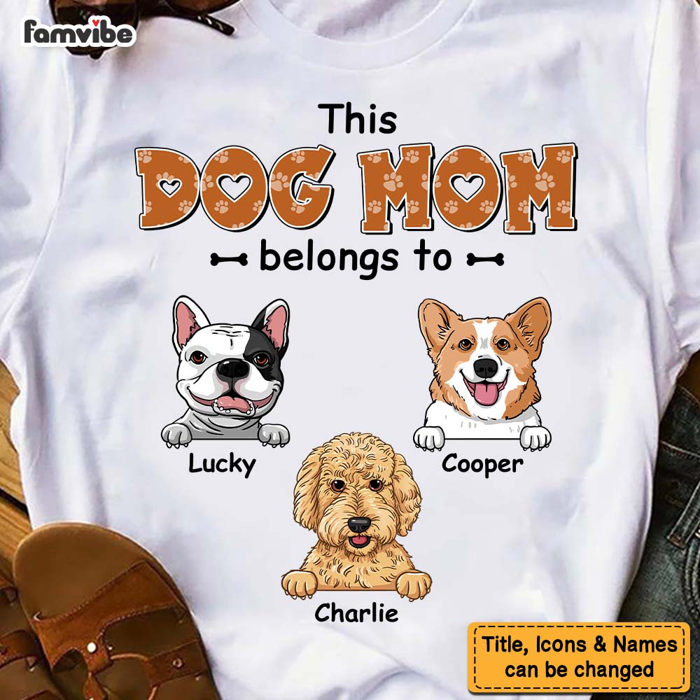 Personalized This Dog Mom Belongs To Shirt 23736 Primary Mockup