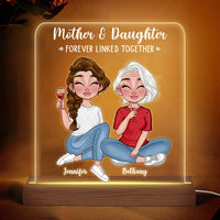Personalized Mother And Daughter Forever Linked Together Plaque LED Lamp Night Light 23745 thumb 1