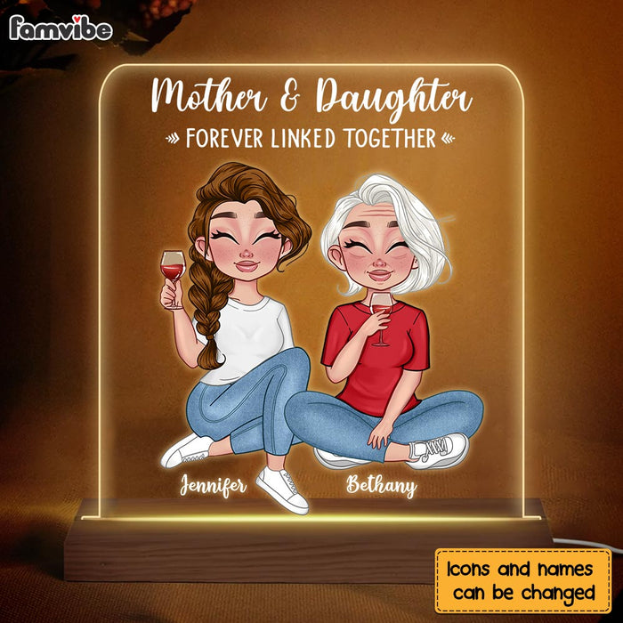 Personalized Mother And Daughter Forever Linked Together Plaque LED Lamp Night Light 23745 1