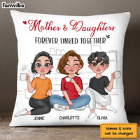Personalized Mother And Daughter Forever Linked Together Pillow 23746 thumb 1
