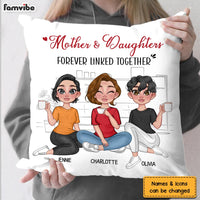 Personalized Mother And Daughter Forever Linked Together Pillow 23746 thumb 1