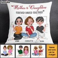 Personalized Mother And Daughter Forever Linked Together Pillow 23746 thumb 1